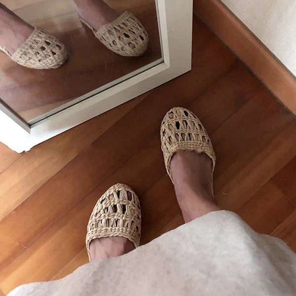 women's straw slippers