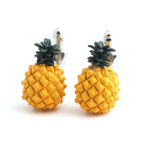 Pineapple shape painted Cufflinks