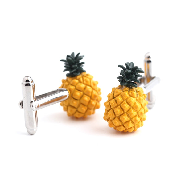 Pineapple shape painted Cufflinks