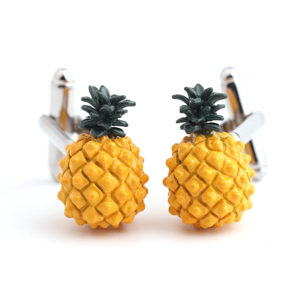Pineapple shape painted Cufflinks