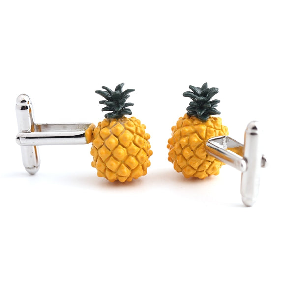 Pineapple shape painted Cufflinks