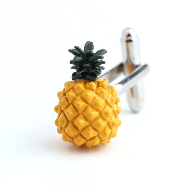 Pineapple shape painted Cufflinks