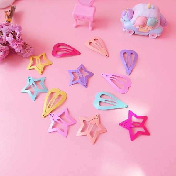 Metal Hair Snap Clips Cute