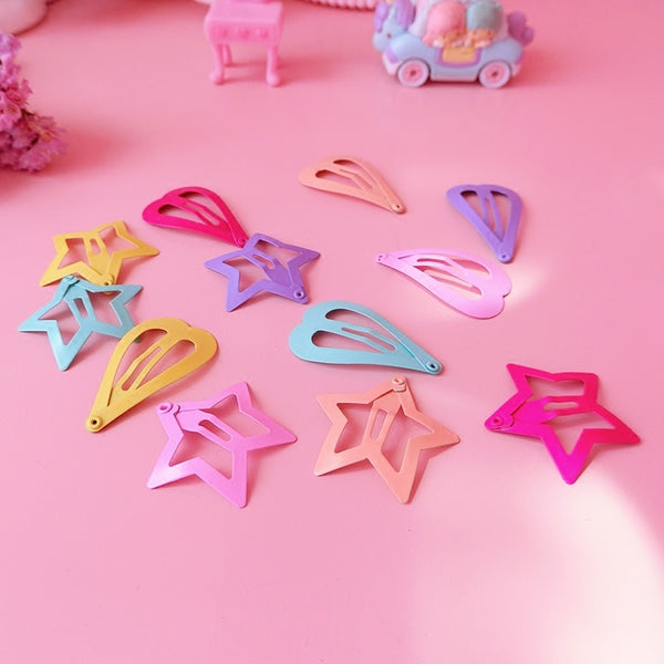 Metal Hair Snap Clips Cute