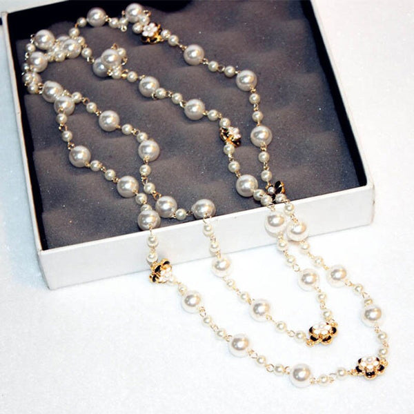 flower sweater chain long