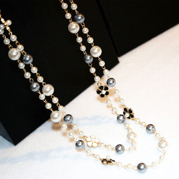 flower sweater chain long