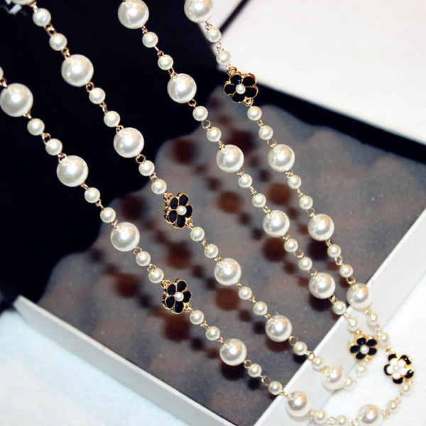 flower sweater chain long