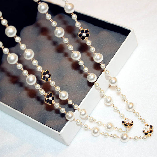 flower sweater chain long