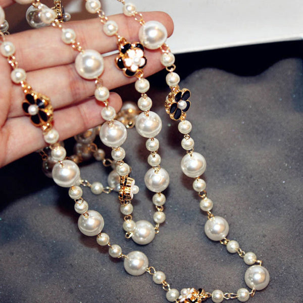 flower sweater chain long