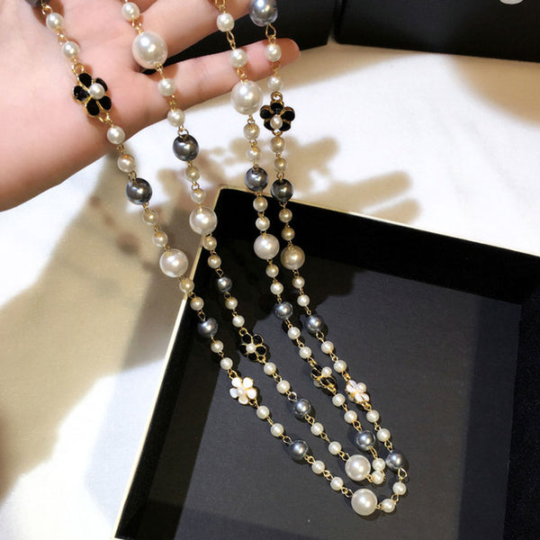 flower sweater chain long