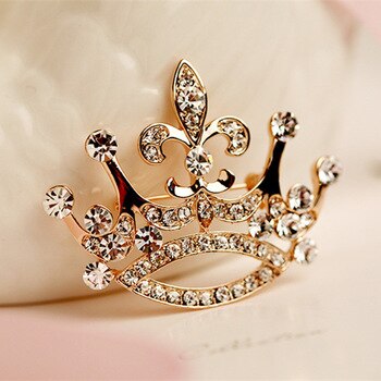 Crystal Crown Brooch