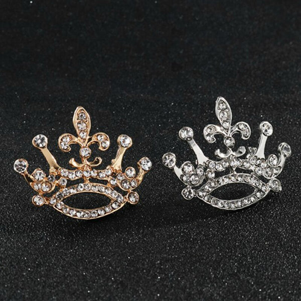 Crystal Crown Brooch