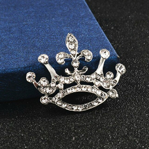Crystal Crown Brooch